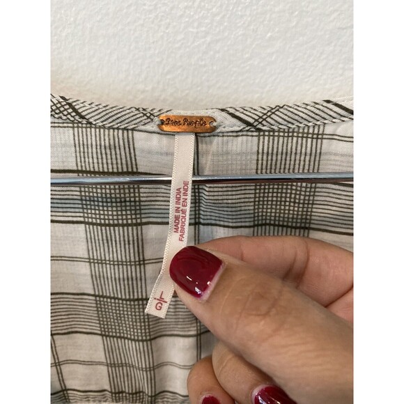 Free People Womens Time Out Ivory Eyelet V-Neck Tunic Top Shirt Large - Picture 4 of 8